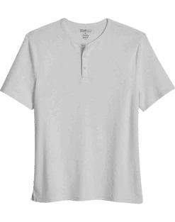 Awearness Kenneth Cole Modern Fit Short Sleeve Henley, Light Gray