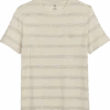 Joseph Abboud Modern Fit Short Sleeve Crew Neck T-Shirt, Cream Stripe -Male Clothing Store MW40 6MR6 25 JOSEPH ABBOUD CREAM MAIN