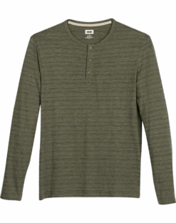 Joseph Abboud Modern Fit Henley, Olive Stripe
