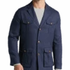 Joseph Abboud Modern Fit Linen Notch Collar 4-Pocket Soft Jacket, Navy -Male Clothing Store MW40 6MWF 01 JOSEPH ABBOUD NAVY MAIN