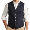 Joseph Abboud Modern Fit Canvas Vest, Navy