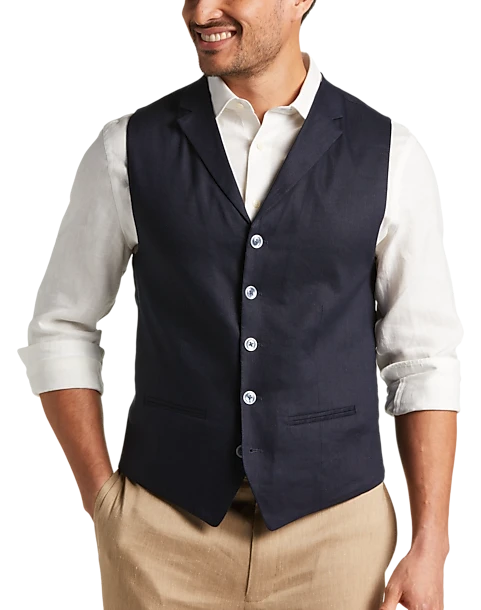Joseph Abboud Modern Fit Canvas Vest, Navy 3 Joseph Abboud Modern Fit Canvas Vest, Navy