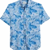 Con.Struct Slim Fit Short Sleeve Sport Shirt Blue Palm Leaf 2 Con.Struct Slim Fit Short Sleeve Sport Shirt Blue Palm Leaf -Male Clothing Store MW40 6MYG 14 CONSTRUCT BLUE MAIN