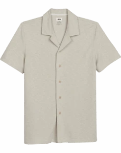 Joseph Abboud Modern Fit Short Sleeve Camp Shirt, Tan