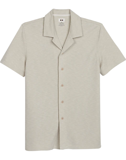 Joseph Abboud Modern Fit Short Sleeve Camp Shirt, Tan 3 Joseph Abboud Modern Fit Short Sleeve Camp Shirt, Tan