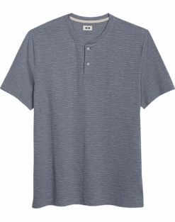 Joseph Abboud Modern Fit Short Sleeve Henley, Slate Stripe