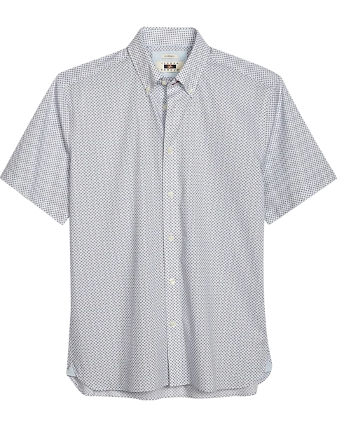 Joseph Abboud Modern Fit Short Sleeve Sport Shirt, White & Burgundy Paisley Dot 3 Joseph Abboud Modern Fit Short Sleeve Sport Shirt, White & Burgundy Paisley Dot
