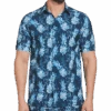 Cubavera Modern Fit 4-Way Stretch Sport Shirt, Blue Pineapple Print -Male Clothing Store MW40 6N4U 14 CUBA VERA MED BLUE MAIN