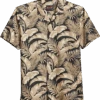 Egara Slim Fit Short Sleeve Sport Shirt, Tan Floral -Male Clothing Store MW40 6N7T 05 EGARA TAN MAIN