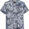 Egara Slim Fit Short Sleeve Sport Shirt, Blue Floral -Male Clothing Store MW40 6N8E 14 EGARA BLUE MAIN