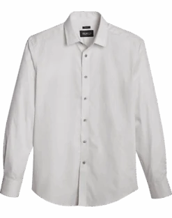 Awearness Kenneth Cole Slim Fit Sport Shirt, Silver Gridlock