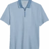 Michael Strahan Modern Fit Zip Polo, Light Blue -Male Clothing Store MW40 6NCT 26 MICHAEL STRAHAN LT BLUE MAIN