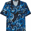 Paisley & Gray Polo, Navy Waves 1 Paisley & Gray Polo, Navy Waves -Male Clothing Store MW40 6NDU 01 PAISLEY GRAY NAVY MAIN