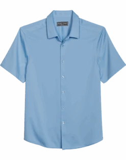 Paisley & Gray Slim Fit Short Sleeve Sport Shirt, Baby Blue