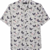 Paisley & Gray Slim Fit Spread Collar Sport Shirt, White Small Heart Butterfly
