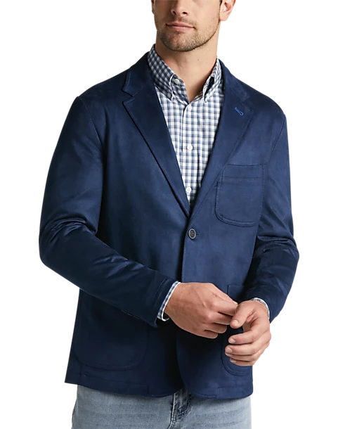 Joseph Abboud Modern Fit Notch Lapel Ultra Suede Soft Jacket, Dark Blue 3 Joseph Abboud Modern Fit Notch Lapel Ultra Suede Soft Jacket, Dark Blue