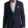 Awearness Kenneth Cole Modern Fit Soft Jacket, Navy Seersucker Plaid -Male Clothing Store MW40 6NFW 01 AWEARNESS KENNETH COLE NAVY MAIN