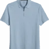 Michael Strahan Modern Fit Zip Polo, Medium Blue 2 Michael Strahan Modern Fit Zip Polo, Medium Blue -Male Clothing Store MW40 6NJ5 14 MICHAEL STRAHAN MED BLUE MAIN