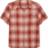 Lucky Brand Classic Fit Short Sleeve Western Sport Shirt, Red Plaid -Male Clothing Store MW40 6NJM 11 LUCKY BRAND RED MAIN