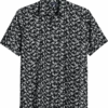 Zanetti Modern Fit Camp Shirt, Black Florals And Palms 1 Zanetti Modern Fit Camp Shirt, Black Florals And Palms -Male Clothing Store MW40 6NK9 02 ZANETTI BLACK MAIN