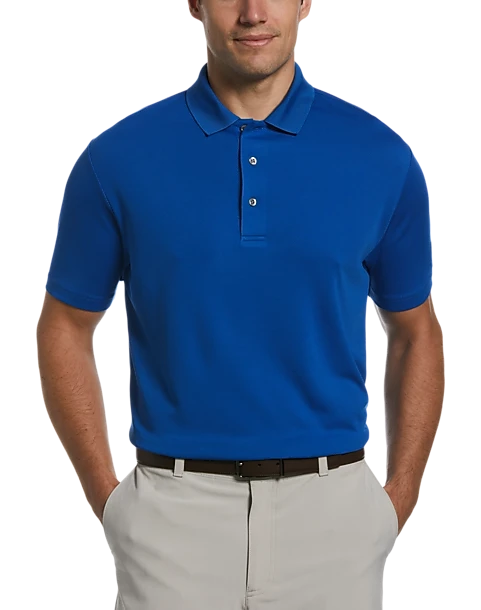 PGA Tour Classic Fit Airflux Polo, Medium Blue 3 PGA Tour Classic Fit Airflux Polo, Medium Blue