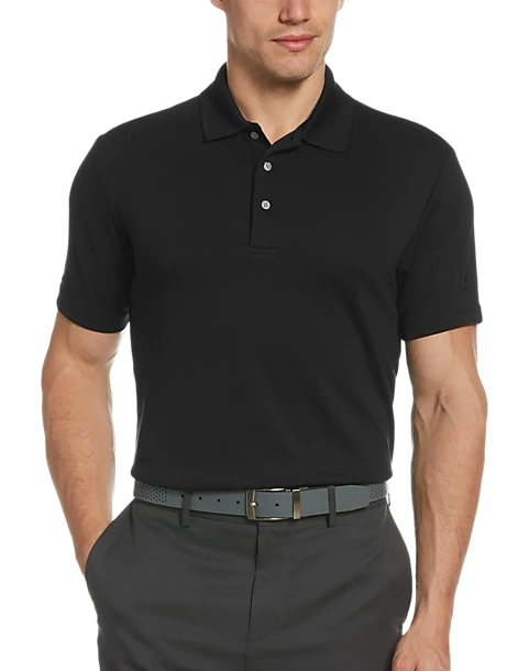 PGA Tour Classic Fit Airflux Polo, Black 3 PGA Tour Classic Fit Airflux Polo, Black