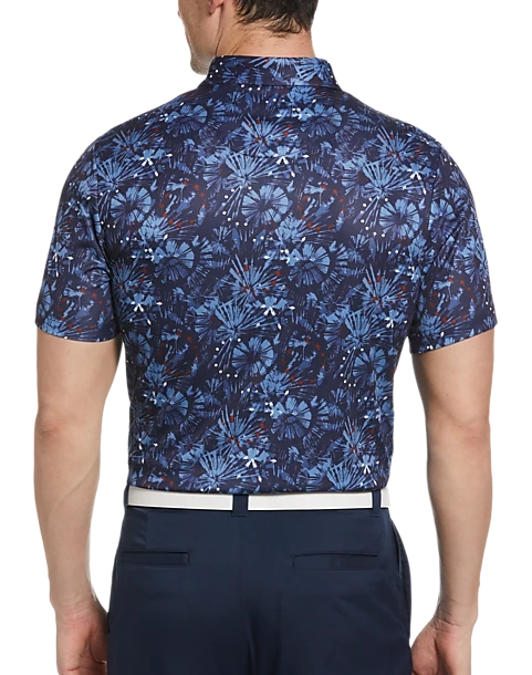 PGA Tour Classic Fit Printed Polo, Navy Fireworks 4 PGA Tour Classic Fit Printed Polo, Navy Fireworks - Image 2