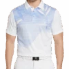 PGA Tour Classic Fit Printed Polo, White Asymmetric Tropical -Male Clothing Store MW40 6NLA 10 PGA TOUR WHITE MAIN