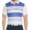 PGA Tour Classic Fit Printed Polo, White Energy Stripe 2 PGA Tour Classic Fit Printed Polo, White Energy Stripe -Male Clothing Store MW40 6NLD 10 PGA TOUR WHITE MAIN