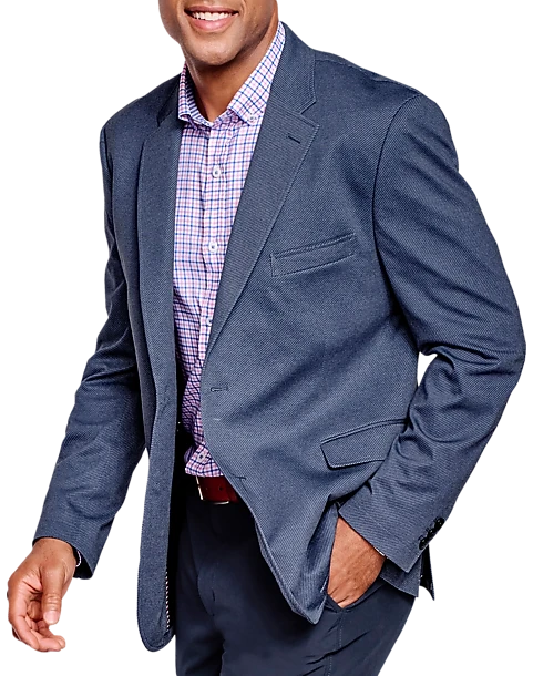 Johnston & Murphy Modern Fit Knit Blazer, Navy Twill 3 Johnston & Murphy Modern Fit Knit Blazer, Navy Twill