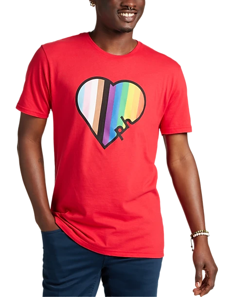 The Phluid Project Classic Fit Heart Graphic Crew, Red 3 The Phluid Project Classic Fit Heart Graphic Crew, Red