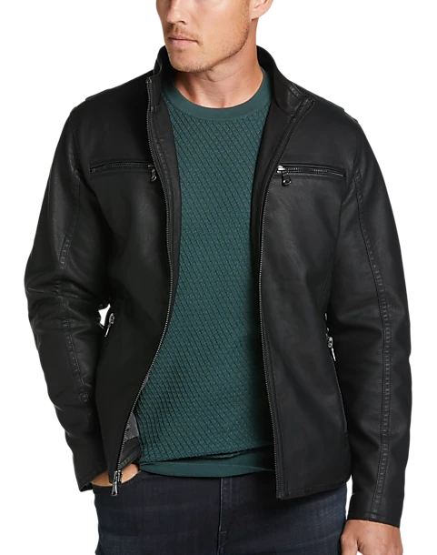 Awearness Kenneth Cole Modern Fit Moto Jacket, Camel Faux Leather 3 Awearness Kenneth Cole Modern Fit Moto Jacket, Camel Faux Leather