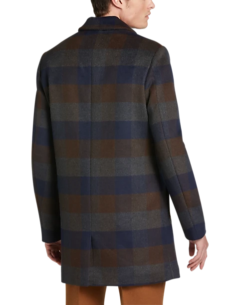 Paisley & Gray Slim Fit Topcoat, Wine Buffalo Plaid 4 Paisley & Gray Slim Fit Topcoat, Wine Buffalo Plaid - Image 2