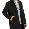 Joseph Abboud Modern Fit Bonded Raincoat, Black -Male Clothing Store MW40 71CH 02 JOSEPH ABBOUD BLACK SOLID MAIN