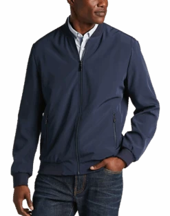 Michael Strahan Modern Fit Bomber Jacket, Navy