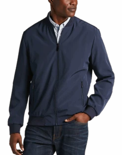 Michael Strahan Modern Fit Bomber Jacket, Black