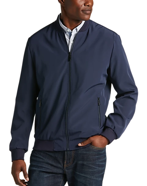 Michael Strahan Modern Fit Bomber Jacket, Black 3 Michael Strahan Modern Fit Bomber Jacket, Black