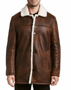 Rainforest Classic Fit Faux Nubuck Barn Coat, Cognac
