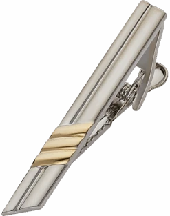 Pronto Uomo Gray & Gold Tie Bar