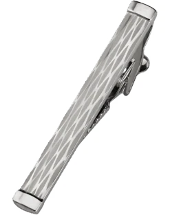 Pronto Uomo Tie Bar, Silver Wood