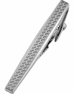 Joseph Abboud Meander Pattern Gunmetal Tie Bar