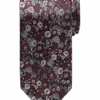Pronto Uomo Narrow Tie, Blue & Burgundy Floral -Male Clothing Store MW40 89J7 57 PRONTO UOMO PLATINUM BURG CHAR FLORA MAIN 1