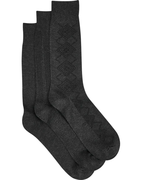 Pronto Uomo Bamboo Blend Socks 3-Pack, Charcoal Black 3 Pronto Uomo Bamboo Blend Socks 3-Pack, Charcoal Black