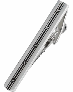 Joseph Abboud Silver & Black Tie Bar