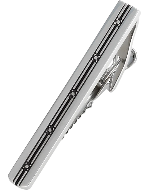 Joseph Abboud Silver & Black Tie Bar 3 Joseph Abboud Silver & Black Tie Bar