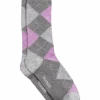 Egara Socks, Gray & Lavender Argyle -Male Clothing Store MW40 8UVC 20 EGARA ARGYLE GREY MAIN