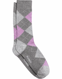Egara Socks, Gray & Lavender Argyle