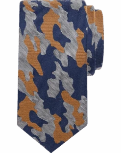 Pronto Uomo Narrow Tie, Topaz & Navy Camo