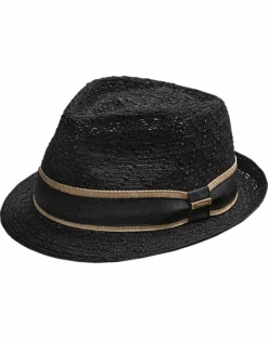 Biltmore Braided Cloth Fedora, Black