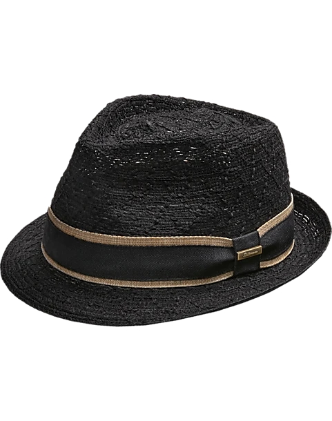 Biltmore Braided Cloth Fedora, Black 3 Biltmore Braided Cloth Fedora, Black